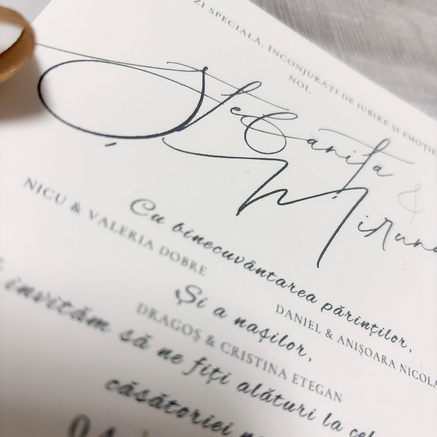 Invitații Handmade Nuntă Model Miruna  | Design Elegant