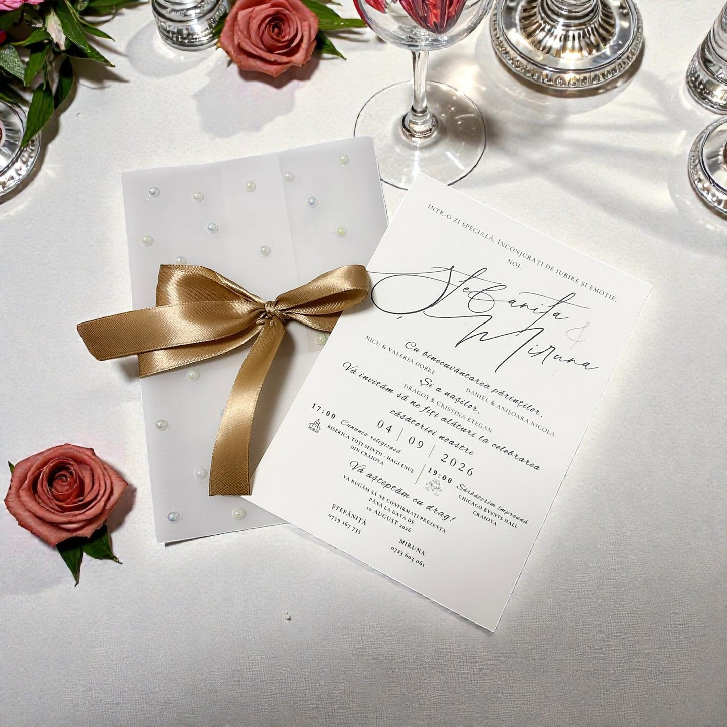 Invitații Handmade Nuntă Model Miruna  | Design Elegant